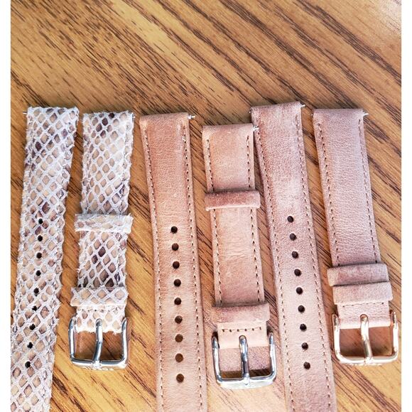 Fossil genuine leather stainless steel replacement watch band bundle of 3 main image 5